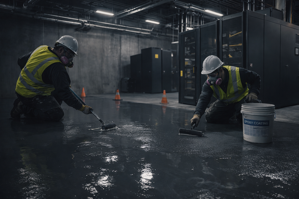 Technician working on equipment